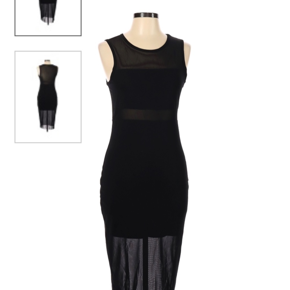 G by Guess black mid-length dress sleeveless